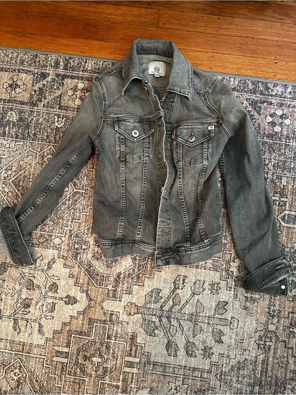 Ag Adriano Goldschmied Gray Denim Jacket